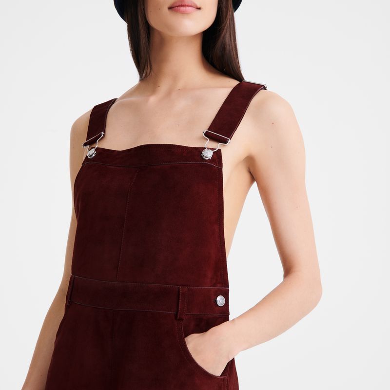 Longchamp Leather Jumpsuit Damen Bordeaux | Deutschland-039OBTAEF
