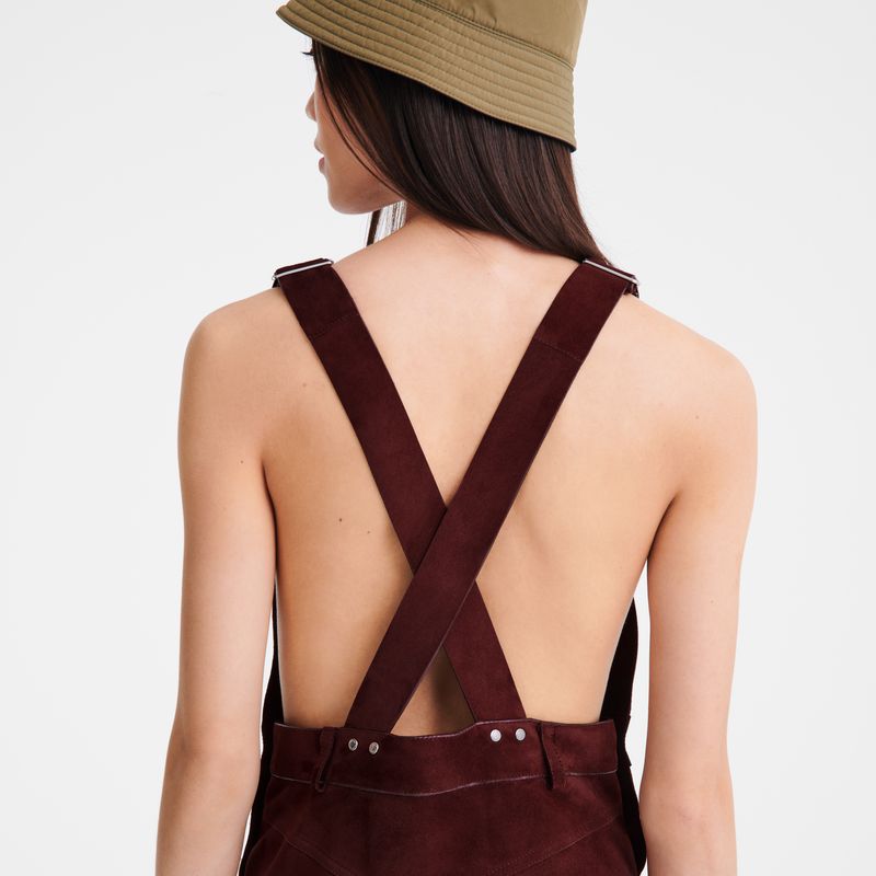 Longchamp Leather Jumpsuit Damen Bordeaux | Deutschland-039OBTAEF