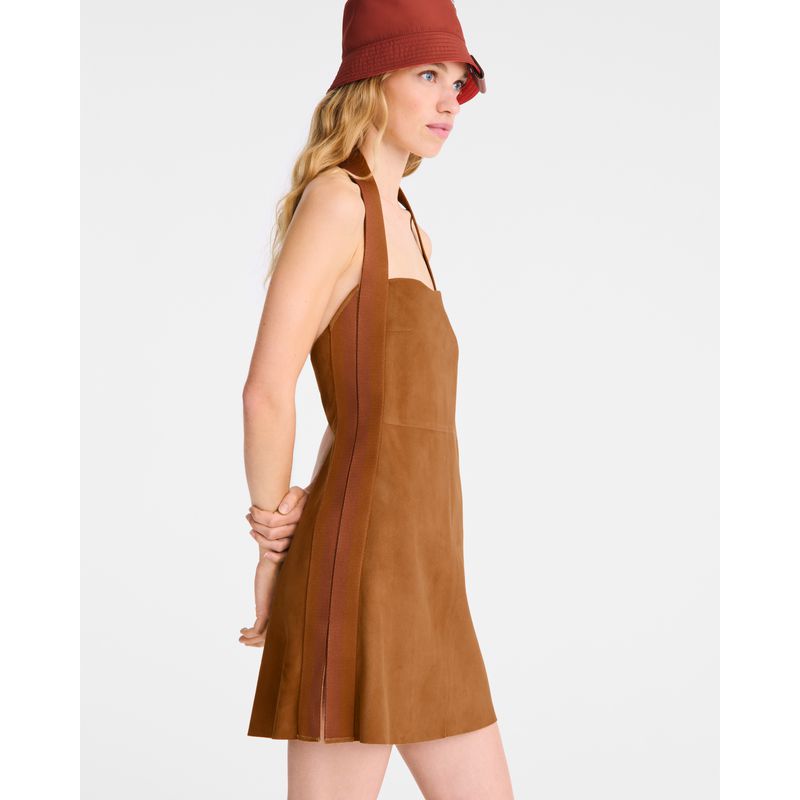 Longchamp Leather Kleid Damen Braun | Deutschland-794TOWHAG