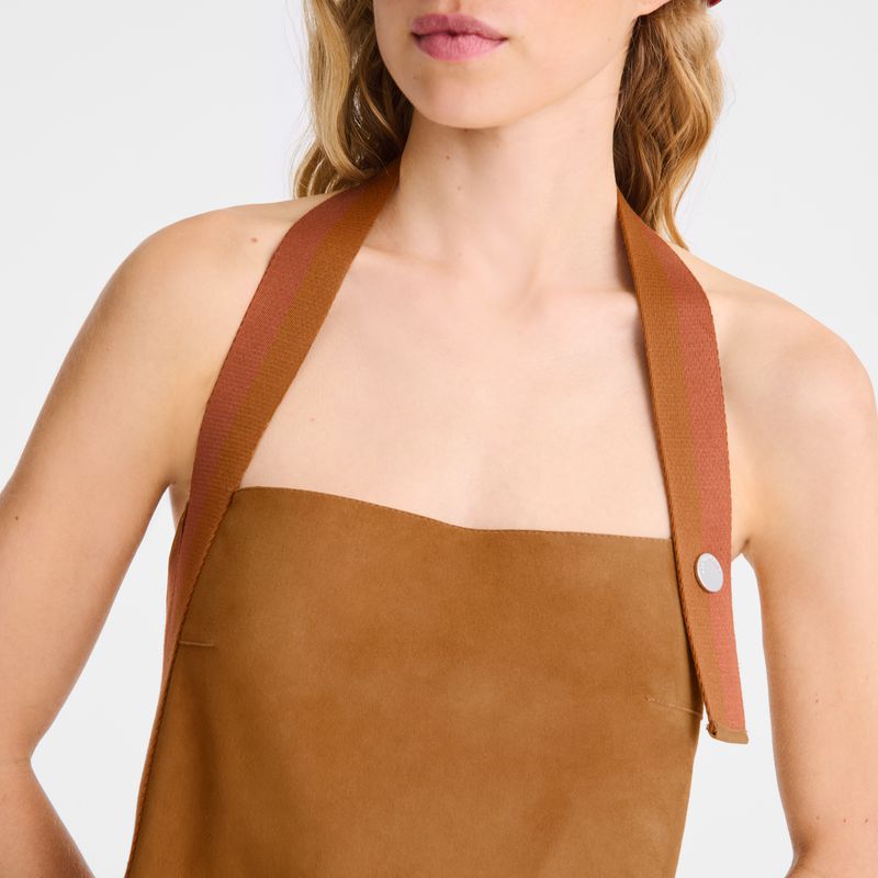 Longchamp Leather Kleid Damen Braun | Deutschland-794TOWHAG