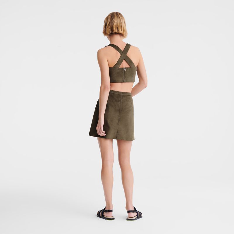 Longchamp Leather Oberteil Damen Khaki | Deutschland-625VDPYXT