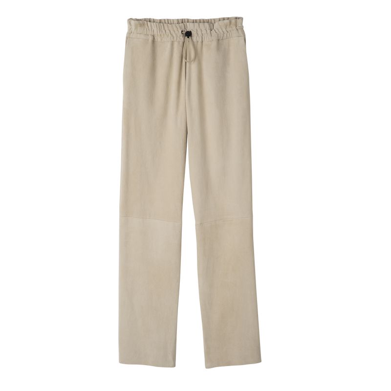 Longchamp Leather Straight Hose Damen Beige | Deutschland-703QGYJZA
