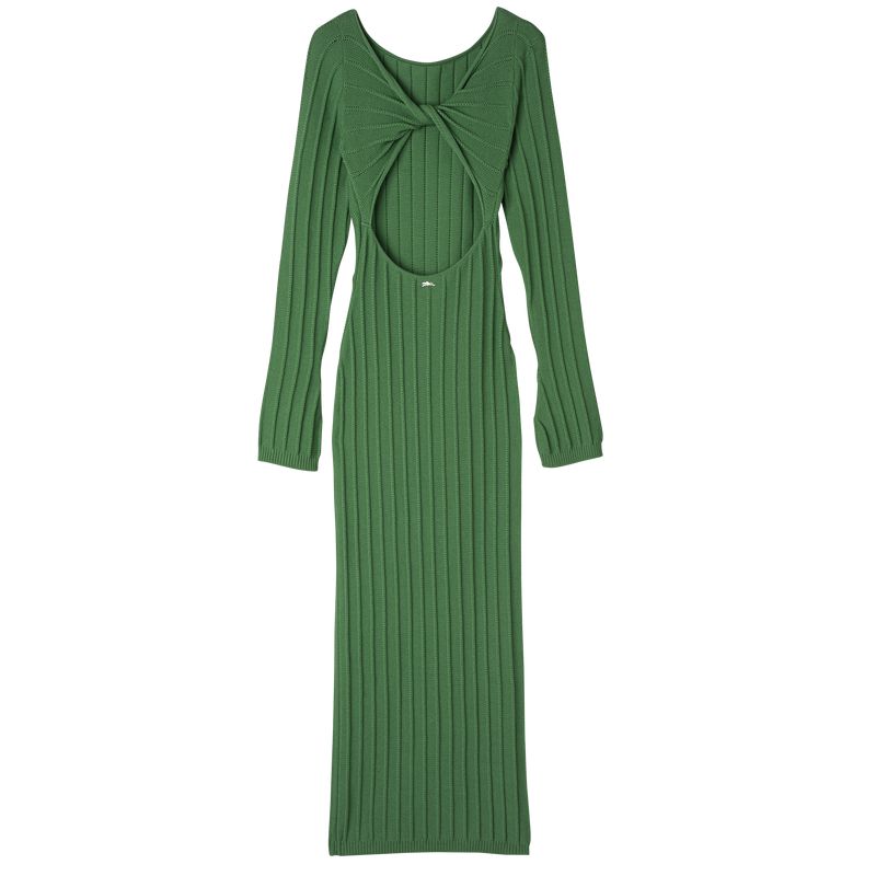 Longchamp Long Kleid Damen Grün | Deutschland-561KIDUMW