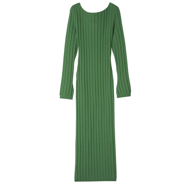 Longchamp Long Kleid Damen Grün | Deutschland-561KIDUMW