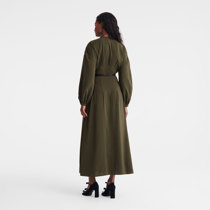 Longchamp Long Kleid Damen Khaki | Deutschland-679ZYSUTL