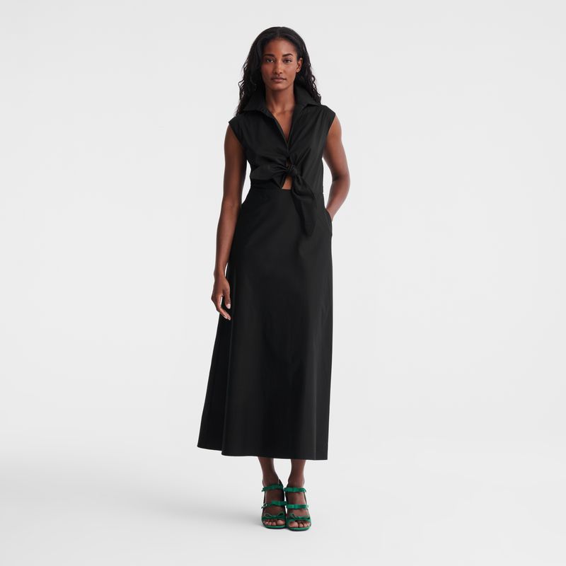 Longchamp Long Kleid Damen Schwarz | Deutschland-340GFEYLU