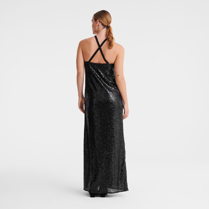 Longchamp Long Kleid Damen Schwarz | Deutschland-692XMLEBW