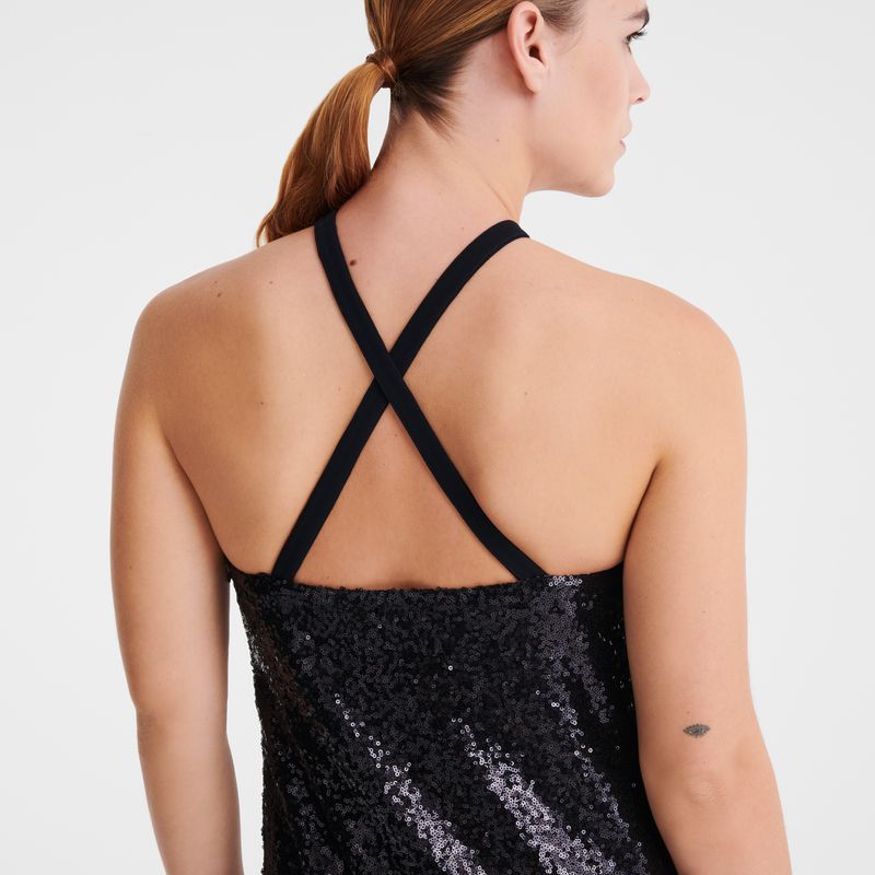 Longchamp Long Kleid Damen Schwarz | Deutschland-692XMLEBW