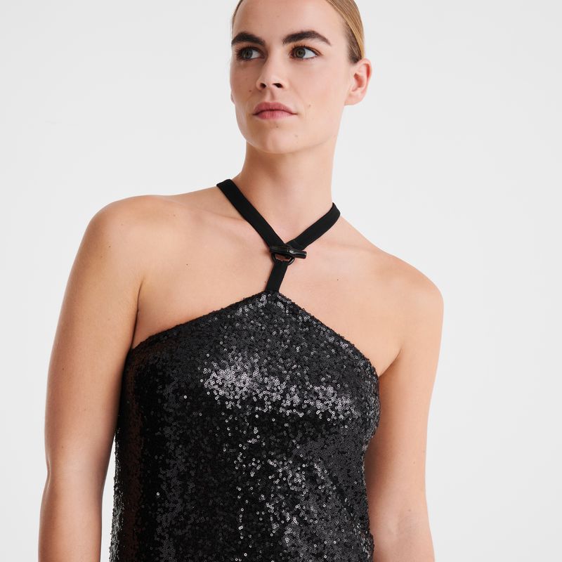 Longchamp Long Kleid Damen Schwarz | Deutschland-692XMLEBW