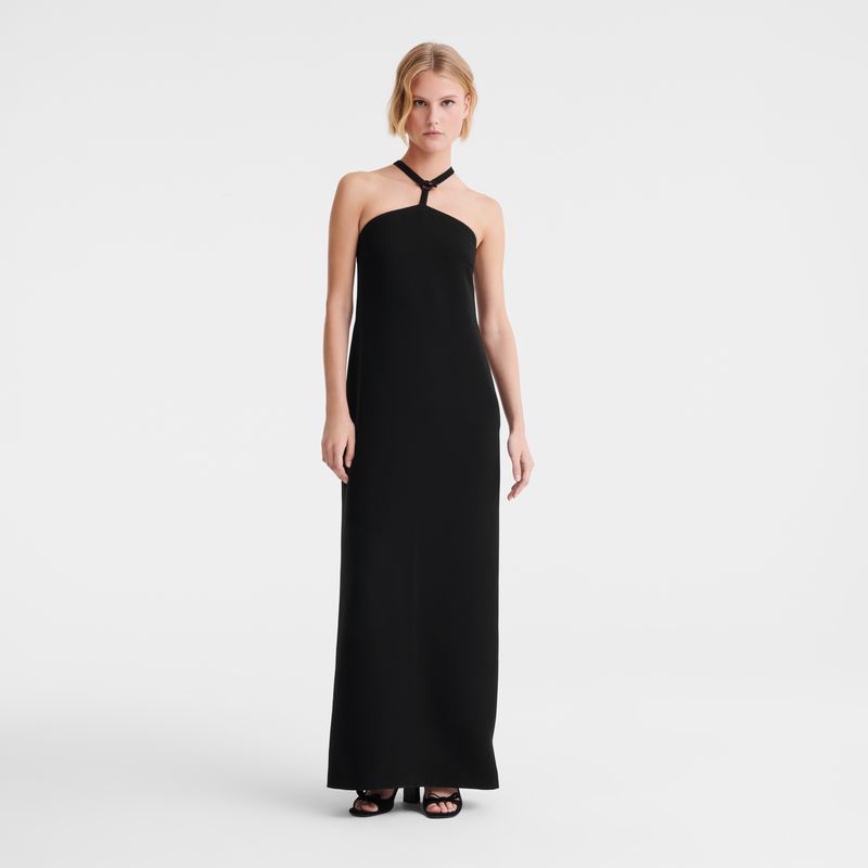 Longchamp Long Kleid Damen Schwarz | Deutschland-275XZLJMW