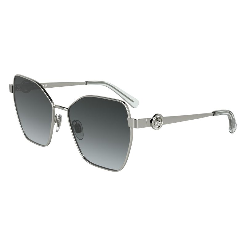 Longchamp Metal Sonnenbrille Damen Silber Grau | Deutschland-749QTGVAZ