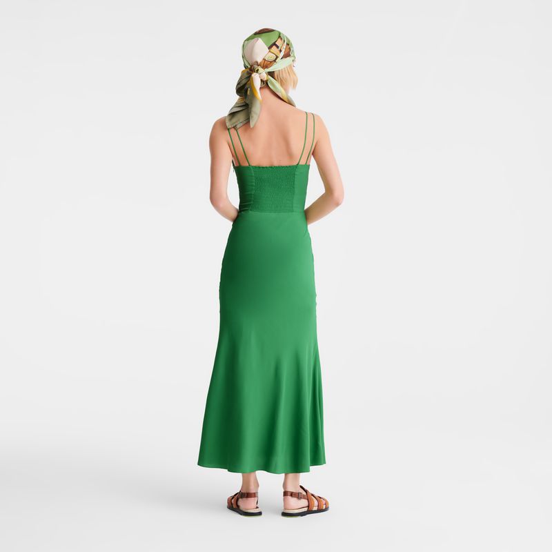 Longchamp Midi Kleid Damen Grün | Deutschland-415RCJMPG