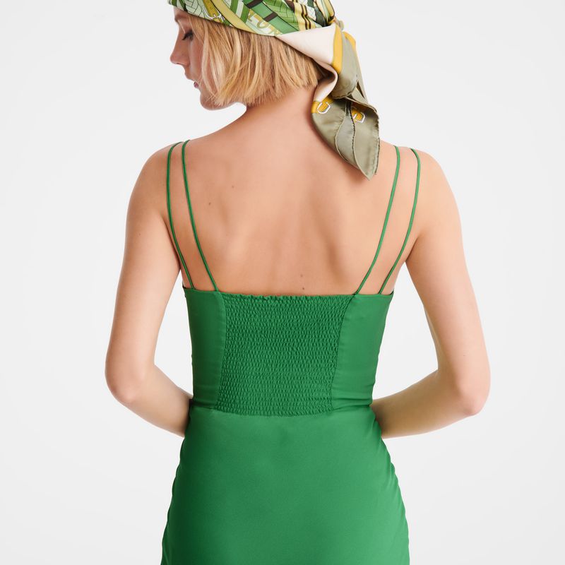 Longchamp Midi Kleid Damen Grün | Deutschland-415RCJMPG