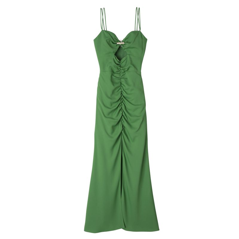 Longchamp Midi Kleid Damen Grün | Deutschland-415RCJMPG