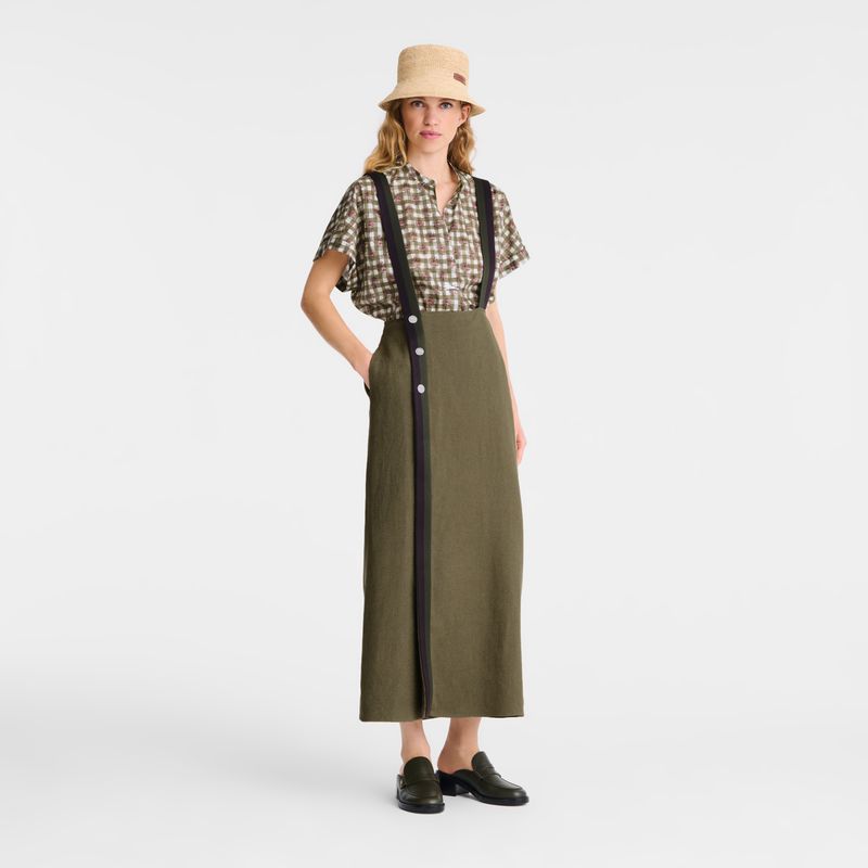 Longchamp Midi Röcke Damen Olivgrün | Deutschland-168XVAZCU