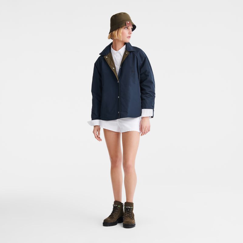 Longchamp Padded Blouson Jacke Damen Navy | Deutschland-963DNXRAO