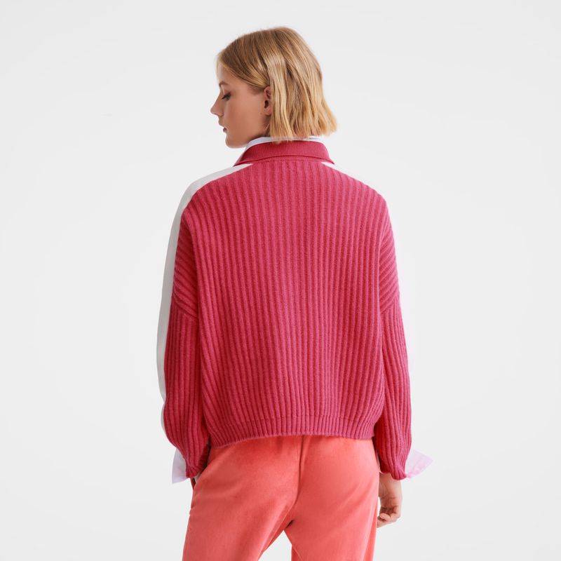 Longchamp Polo Collar Pullover Damen Rosa | Deutschland-612UMILZQ
