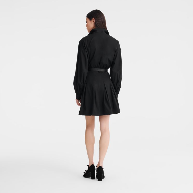 Longchamp Popelin Kleid Damen Schwarz | Deutschland-681LCAYHS