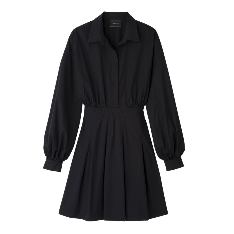 Longchamp Popelin Kleid Damen Schwarz | Deutschland-681LCAYHS