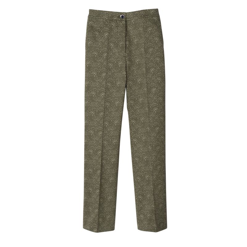 Longchamp Printed Gabardine Hose Damen Grün | Deutschland-197CNOYSQ