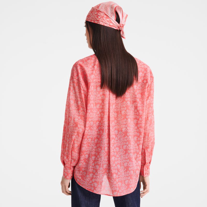 Longchamp Printed Veil Hemd Damen Rosa | Deutschland-589SKLDYU