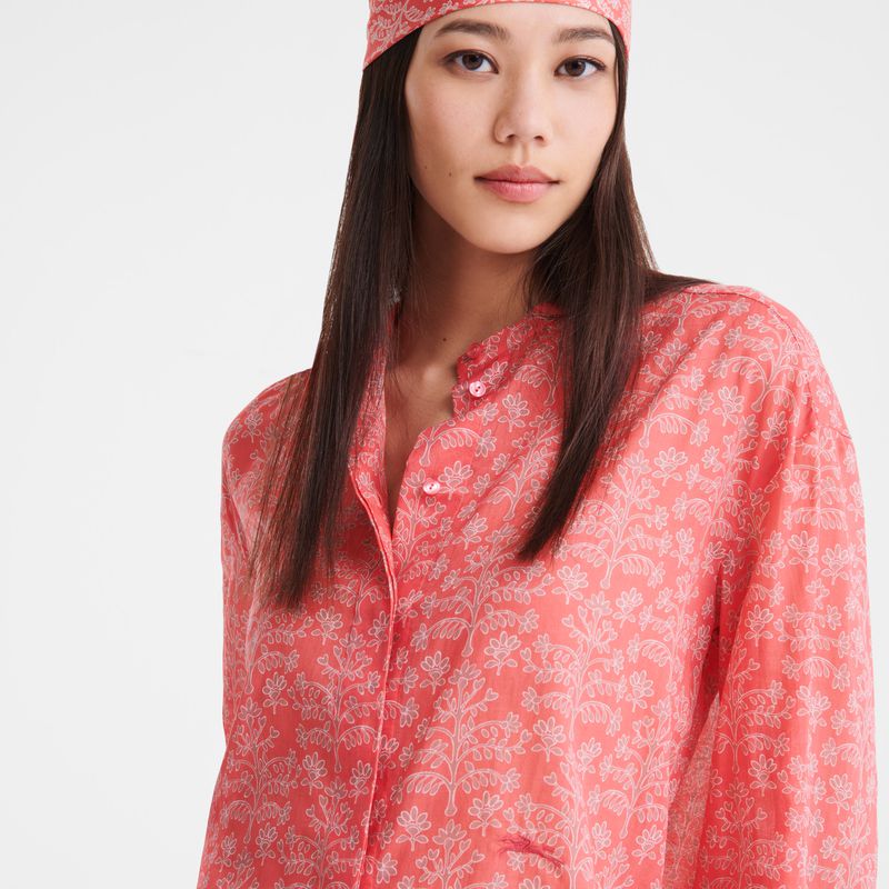 Longchamp Printed Veil Hemd Damen Rosa | Deutschland-589SKLDYU