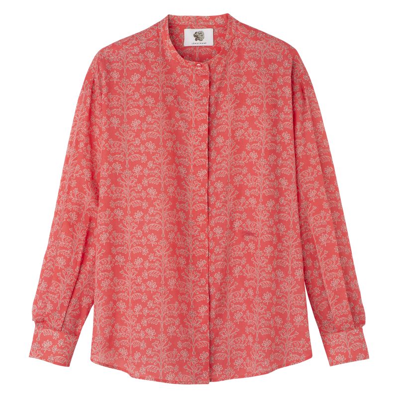 Longchamp Printed Veil Hemd Damen Rosa | Deutschland-589SKLDYU