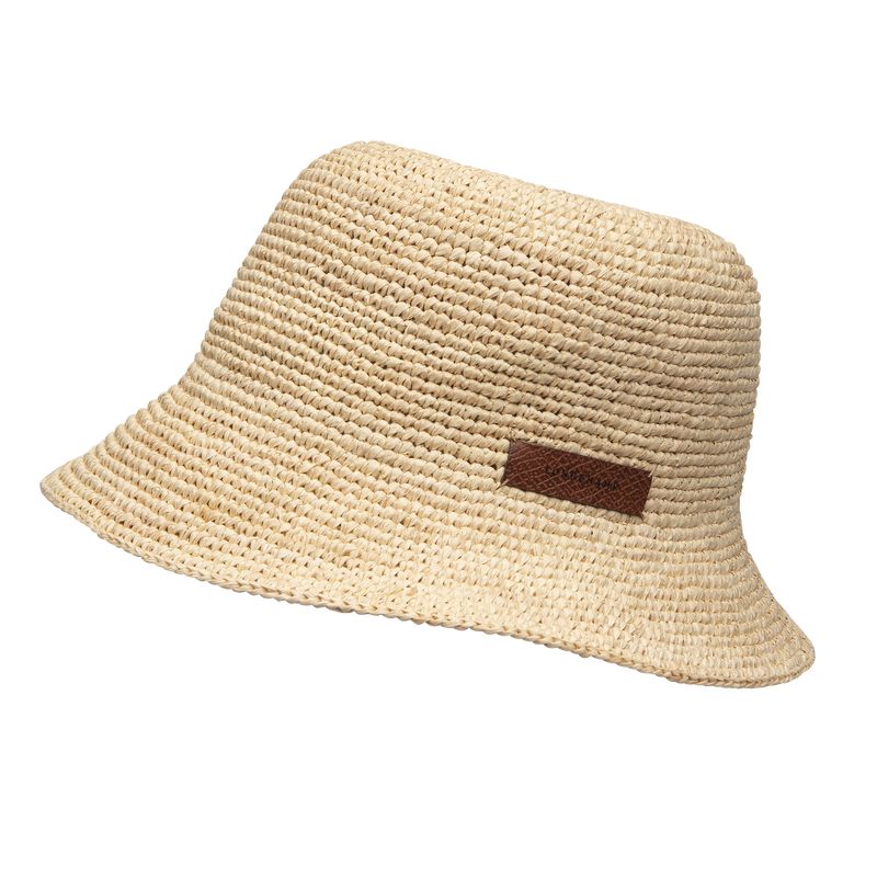 Longchamp Raffia Eimer Hüte Damen Beige | Deutschland-189ZOBUYK