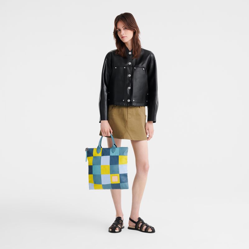 Longchamp Re-play L Handtasche Damen Blau | Deutschland-397QRSEZV