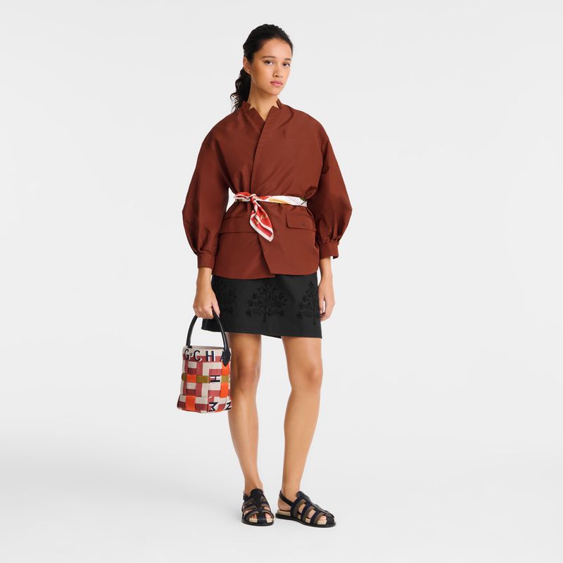 Longchamp Re-play Xs Bucket Tasche Damen Rot Beige | Deutschland-021LBUFAC