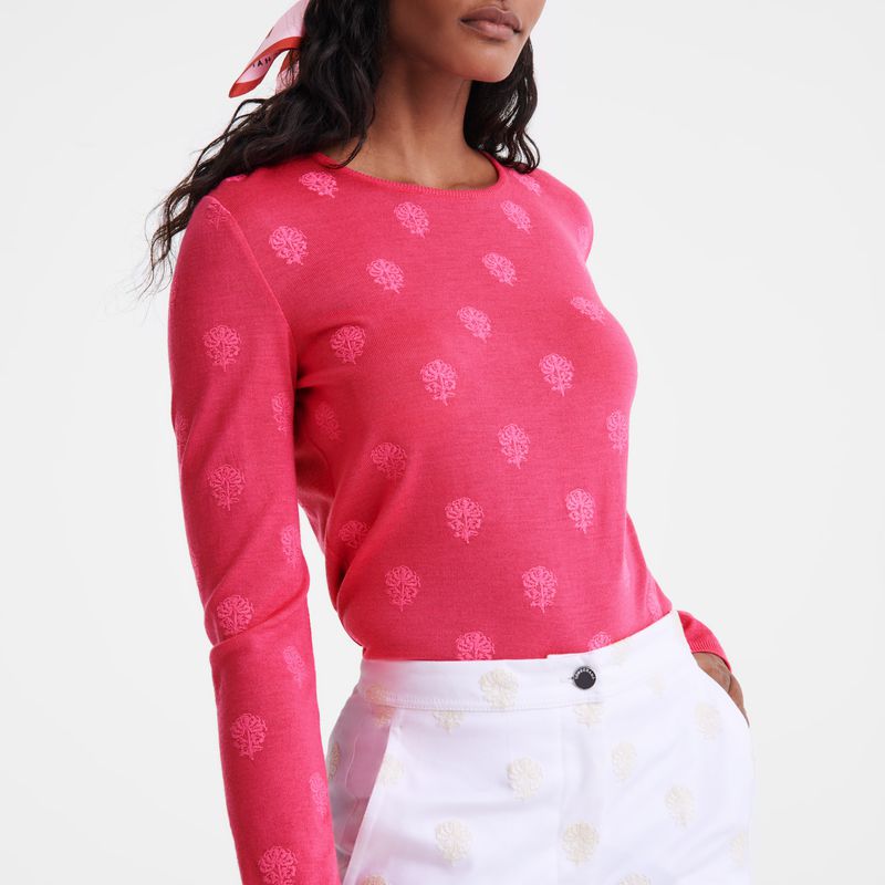 Longchamp Round Neck Pullover Damen Rosa | Deutschland-304TMZUAY