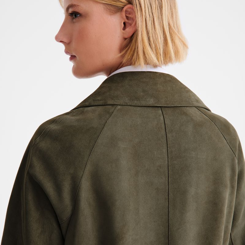 Longchamp Safari Jacke Damen Khaki | Deutschland-748FHBNZA