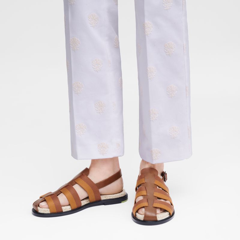 Longchamp Shadow Sandalen Damen Braun | Deutschland-168WCATYV