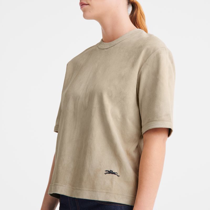Longchamp Short Leather Oberteil Damen Beige | Deutschland-189PBWXTJ