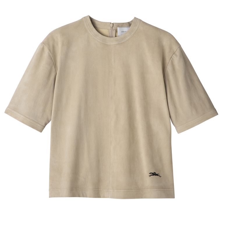 Longchamp Short Leather Oberteil Damen Beige | Deutschland-189PBWXTJ