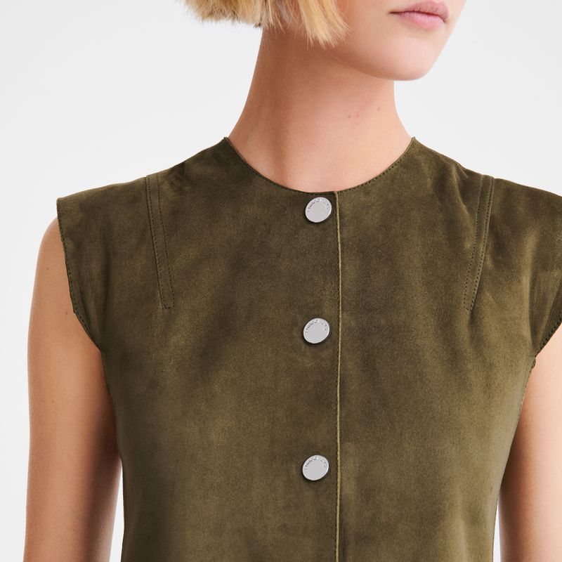 Longchamp Sleeveless Jacke Damen Khaki | Deutschland-329DNHUYJ