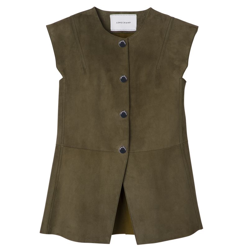 Longchamp Sleeveless Jacke Damen Khaki | Deutschland-329DNHUYJ