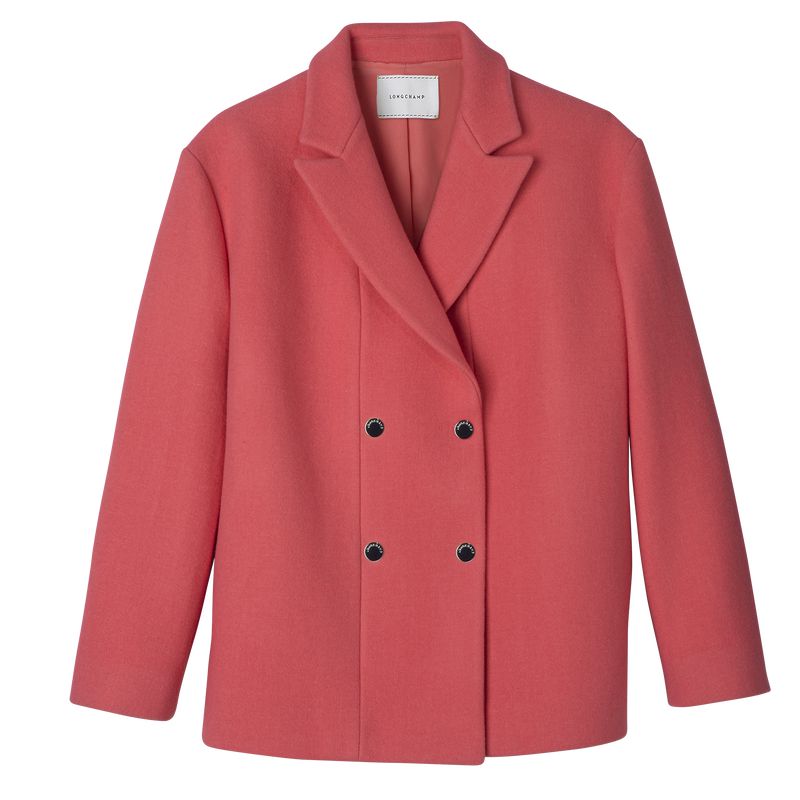 Longchamp Straight Short Mantel Damen Rosa | Deutschland-314WUEVTP