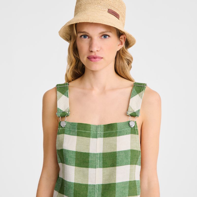 Longchamp Vichy Jacquard Kleid Damen Grün | Deutschland-213CZITAW
