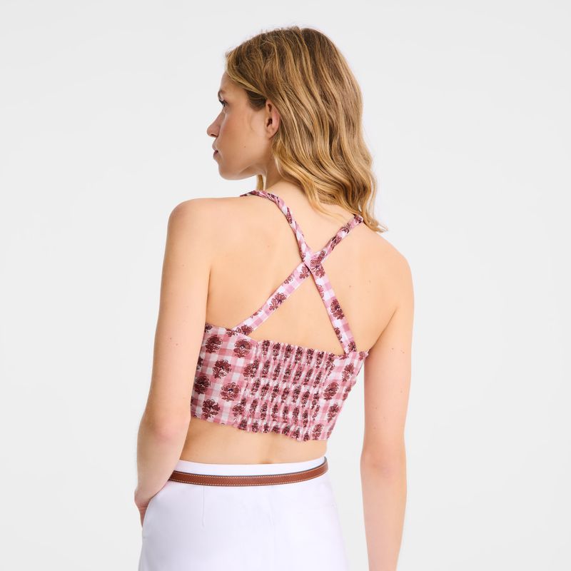 Longchamp Vichy Print Veil Oberteil Damen Rosa | Deutschland-527SDJEHK