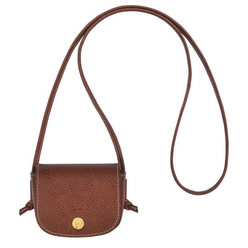 Longchamp Épure With Leather Lace Münzgeldbörsen Damen Braun | Deutschland-750BZVJNE